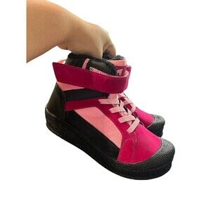 Girl's Quick Shark Pink Black Snow Boot Work Boot Black Big Kid Sz Eu 33 US 1.5
